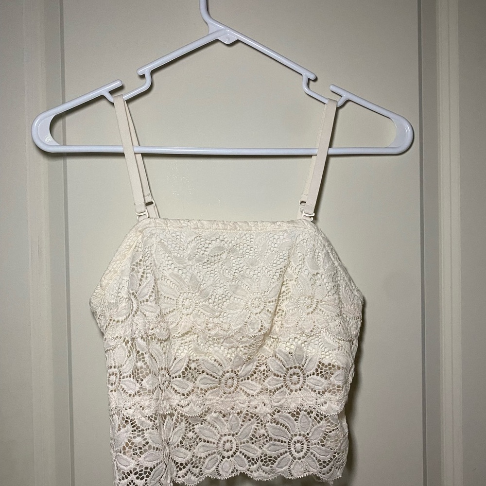 Pretty Little Layers cream lace tank or tube top